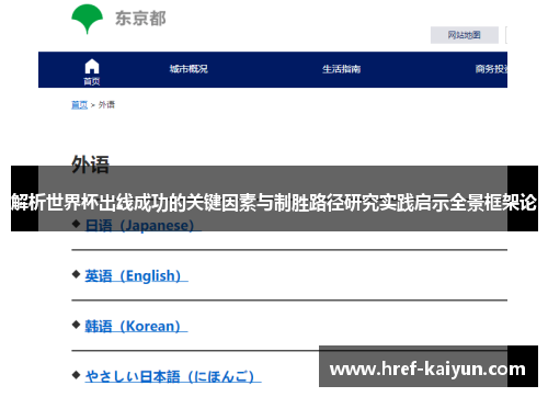解析世界杯出线成功的关键因素与制胜路径研究实践启示全景框架论 解析世界杯出线成功的关键因素与制胜路径研究实践启示全景框架论